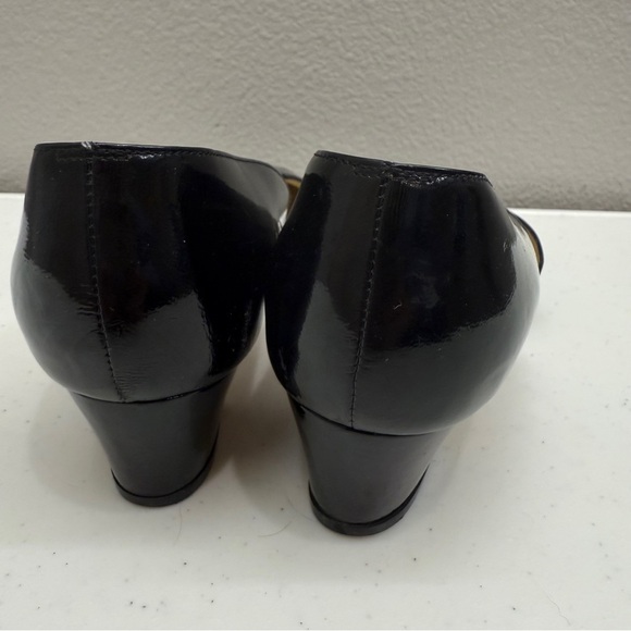 Silvia Fiorentina Low Heel Pumps Shoes Size 8 Black Patent Leather - Picture 3 of 10